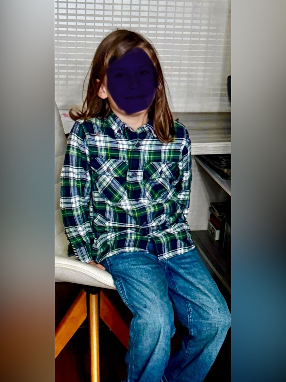Molo Boy's Green and Black Plaid Button-Down Shirt